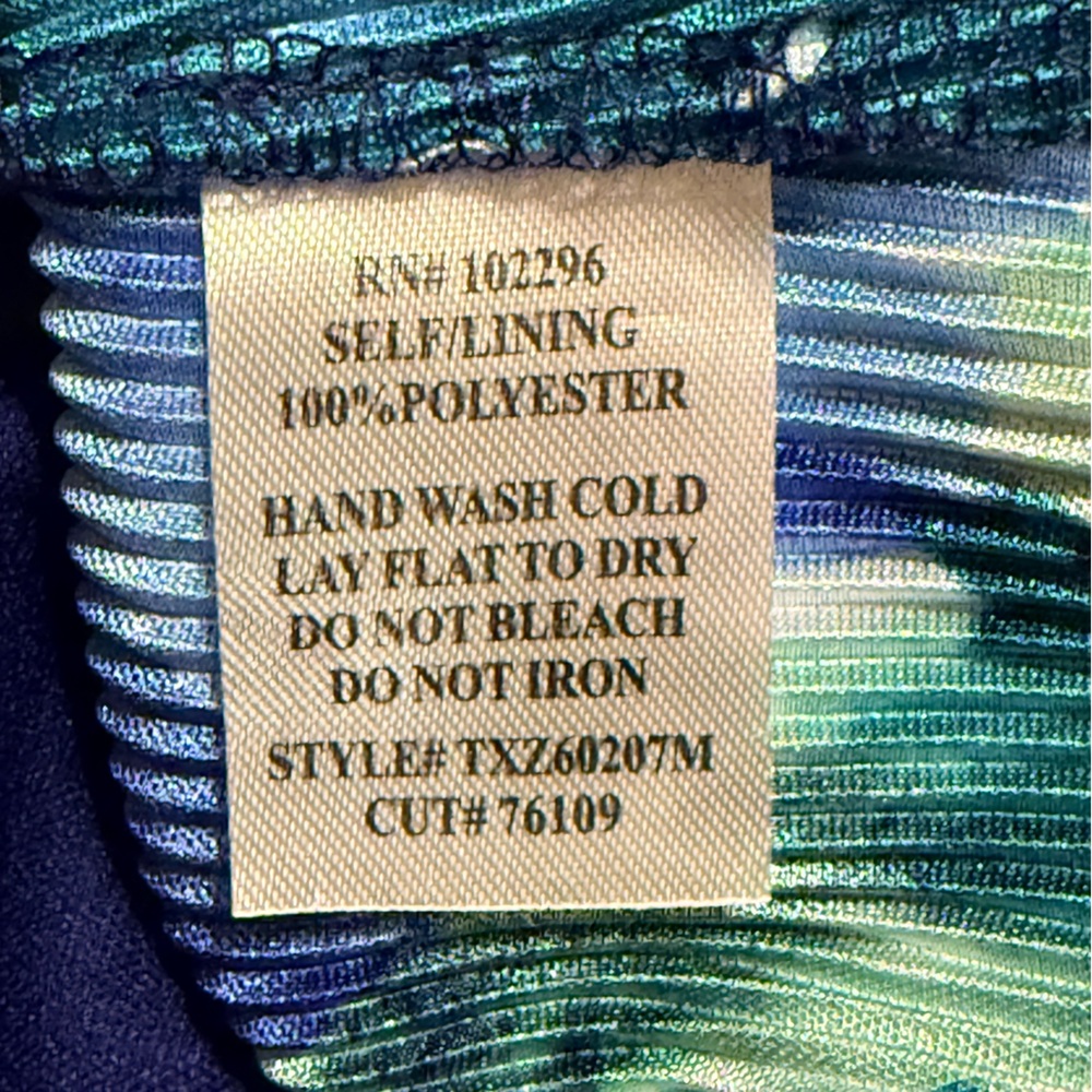 Connected Apparel Vibrant Blue and Green Mini Dress Size 8 - Picture 9 of 9